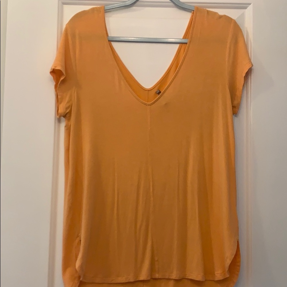 Tangerine v-neck blouse